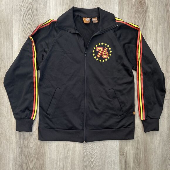 Ugly Shirt 76 Track Jacket Mens Small Black Full Zip Lightweight Soccer Vintage - Picture 1 of 11